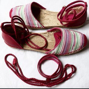 UGG Libbi Serape Shoes d`Orsay Espadrilles Sandals Flats 10 Pink Ankle New